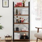 DUMOS 5 Tiers Bookshelf, Classical Book Shelf, Tall Display Shelves in Living - Image 2