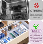 14 Pcs Clear Drawer Organizer, Adjustable Drawer Storage Box, 3-Size Desk - Image 4