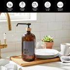 SAVVY & SORTED Amber Glass Dish Soap Dispenser - Image 5