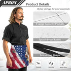 Server Apron with 3 Pockets, Waterproof Oil Waitress Waiter Half Apron - Image 6