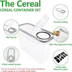 4 Pack 4L/135oz Cereal Storage Containers, Airtight BPA Free Plastic Cereal - Image 3