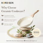 Kordisen Nonstick Ceramic Frying Pan Set, 3 Piece Ceramic Skillet Set, Healthy - Image 3