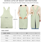 ELEZAY Aprons for Women with Pockets Plus Size Comfort Cross Back No Tie Cotton - Image 5