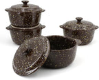 10 Oz Ceramic Mini Cocotte Set 4-Pack, Oven Safe Stoneware Casserole Dishes by Krokori