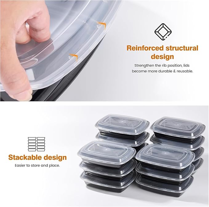 Glotoch Express 32oz 1-Compartment Meal Prep Containers - Image 3