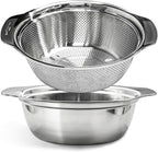 2 PCS Stainless Steel Colander, 3.5 QT 18/8 Stainless Steel Strainer, Colander by WanFluvior