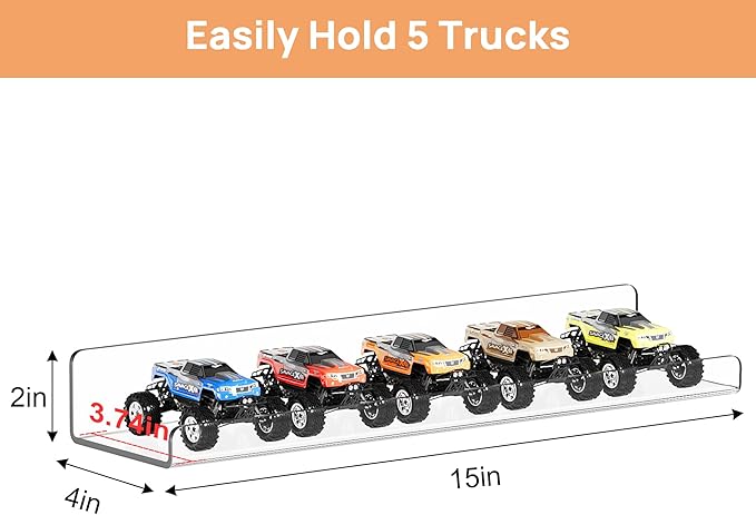 upsimples 14 Pack Acrylic Shelves Wall Organizer and Storage, Toy Cars - Image 3