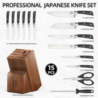 KnifeSaga Knife Set, Japanese High Carbon Stainless Steel Set of Knives - Image 7