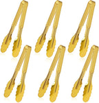 6 Pack Stainless Steel Serving Tongs, 9 Inch Gold Salad Tongs Serving Utensils by JCREN