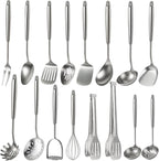 Newness 16 Pcs Cooking Utensils Set, 304 Stainless Steel Kitchen Utensils Set by NewnessFocusOnStainlessSteel