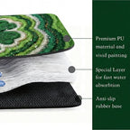 St Patrick’s Day Dish Drying Mat: 12’’x20’’ Green Shamrock Absorbent Counter - Image 3