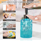 Clear Ocean Blue Glass Soap Dispenser - Image 3
