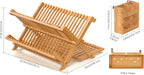 Bamboo Dish Drying Rack with Utensil Holder, 3 Tier Collapsible Dish Rack - Image 2