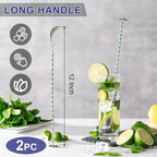 BRIOUT 2 Pcs Bar Spoon, 12 Inches Long Handle Drink Stirrer, Stainless Steel - Image 2