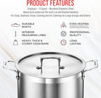 Stainless Steel Stockpot with Lid 12 Quart, Durable 18/8 Stainless Steel - Image 7