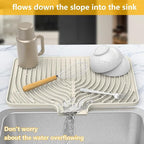 Silicone Drying Mat for Kitchen Counter, Dish Drying Rack Matt - Image 3