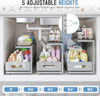 Under Sink Organizer Upgrade To Professional Rails, 2-Tier Dual Pull Out - Image 6