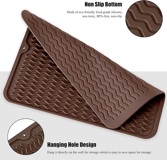 Large 14" x 11" Silicone Dish Drying Mat - Image 4