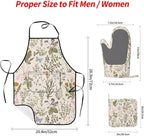 Vintage Wildflower Herbs Floral Rustic Butterfly Oven Mitts Pot Holders Cooking - Image 2