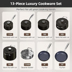 Nuwave Lux 13pc Forged Lightweight Cookware Set PFAS Free, Healthy G10 Duralon - Image 8