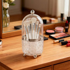 Makeup Brush Holder with Lid, Cosmetic Tools Organizer with Cover, 360° - Image 2