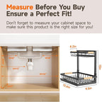 Sevenblue 2 Packs Under Sink Organizer, Height Adjustable 2 Tier Under Kitchen - Image 6