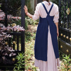 Uaussi Cotton Linen Apron Cross Back Work Apron - Image 6