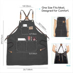 MEEDEN Painting Apron for Men Women: Adjustable Cross Back Waterproof Polyester - Image 2