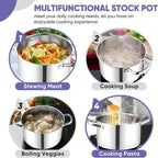 TeamFar 6QT Stainless Steel Stock Pot, Tri-ply Base Cooking Pasta Sauce Soup Pot - Image 7