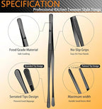 JETKONG 6 Pcs Cooking Tweezer Tongs, Professional Chef Tweezers - Image 2