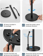 SMARTAKE Paper Towel Holder, Paper Towel Dispenser Standing Weighted Base Non - Image 7