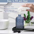 Blue Glass Dish Soap Dispenser for Kitchen, 12oz Refillable Liquid Hand Soap - Image 3