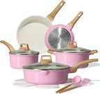 CAROTE Ceramic Cookware Set, Pot and Pan Set by CAROTE