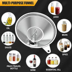 3 Pack Stainless Steel Kitchen Funnel Set, funnels - Image 5