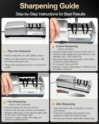 Electric Knife Sharpener for Kitchen – Professional 2-Stage 100% Diamond System - Image 8