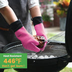 GEEKHOM BBQ Gloves Heat Resistant Oven Mitts - Image 4