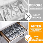 SpaceAid Bamboo Silverware Drawer Organizer - Image 2