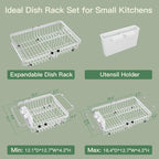 MAJALiS Dish Drying Rack Over The Sink, Expandable Stainless Steel Dish Drainer - Image 9