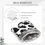 Cow Print Oven Mitts and Pot Holders Sets of 2, Resistant Recycled Infill - Image 4