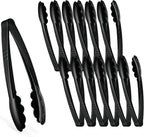 Plasticpro 7.5'' Serving Tongs Heavy Duty Reusable Kitchen and BBQ Black by PLASTICPRO