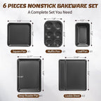 Baking Pans Set, Nonstick Bakeware Sets, Oven Pans - Image 2
