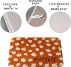 Hello Fall Drying Mat for Kitchen Counter Autumn Orange Pumpkin Dry Dish Mat - Image 3