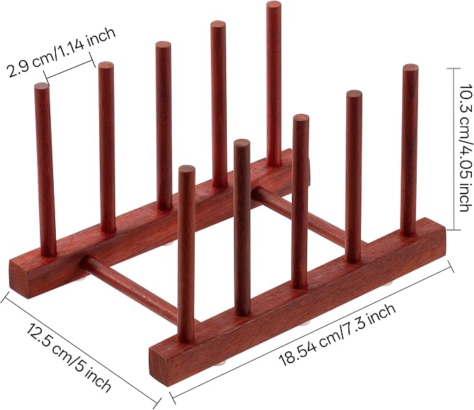 HBlife Rosewood Wooden Dish Drying Rack - Image 2