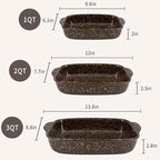 3-Pack Deep Rectangular Ceramic Baking Dishes, Heavy-Duty Oven-Safe Stoneware - Image 2