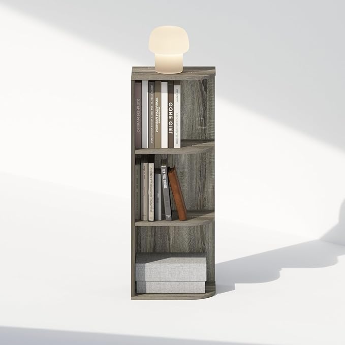 Furinno Reed Corner Shelf, 3-Tier Corner Bookshelf, Book Shelf, Corner Shelves - Image 4