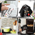 12 Pcs Farmhouse Kitchen Decoration Set 4 Funny Quote Black Kitchen Towels 4 - Image 4