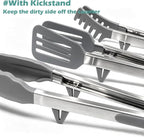 Tongs for Cooking, Food Grade Serving Tongs Set of 3 - Image 2