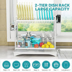 Simple Trending Dish Drying Rack, 2-Tier Dish Rack - Image 3