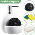 RQYIXI Soap Dispenser with Sponge Holder Ceramic Hand and Dish Soap Dispenser - Image 5