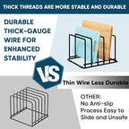 2-Pack Cutting Board Organizer, 5-Slot Steel Kitchen Storage Rack - Image 8